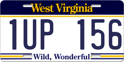 WV license plate 1UP156