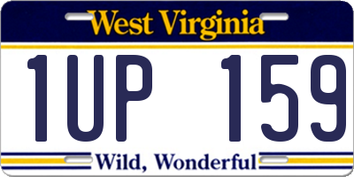 WV license plate 1UP159
