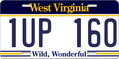 WV license plate 1UP160