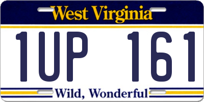 WV license plate 1UP161