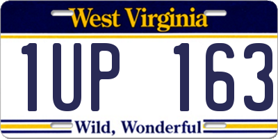WV license plate 1UP163