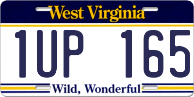 WV license plate 1UP165