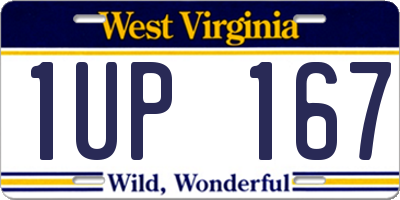 WV license plate 1UP167
