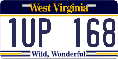 WV license plate 1UP168