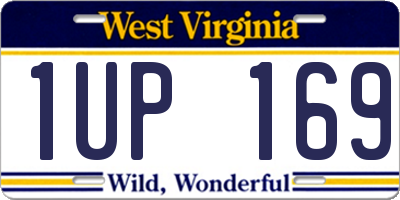 WV license plate 1UP169