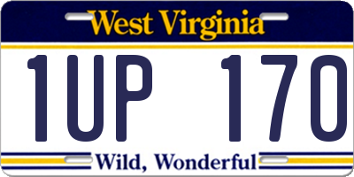 WV license plate 1UP170