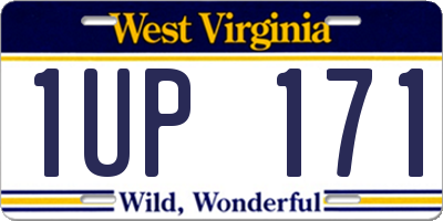 WV license plate 1UP171