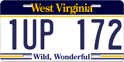 WV license plate 1UP172