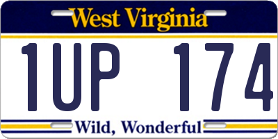 WV license plate 1UP174