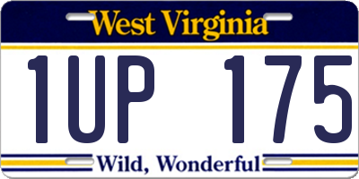 WV license plate 1UP175