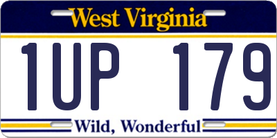 WV license plate 1UP179