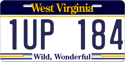 WV license plate 1UP184