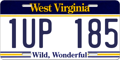 WV license plate 1UP185