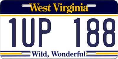 WV license plate 1UP188