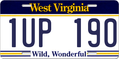 WV license plate 1UP190