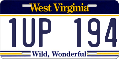 WV license plate 1UP194