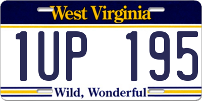 WV license plate 1UP195