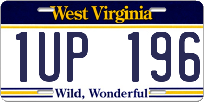 WV license plate 1UP196
