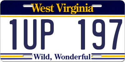 WV license plate 1UP197