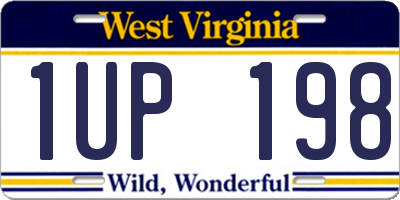 WV license plate 1UP198