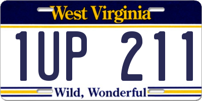 WV license plate 1UP211
