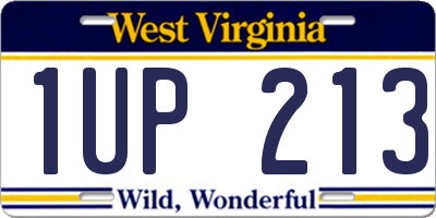 WV license plate 1UP213
