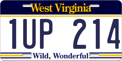WV license plate 1UP214