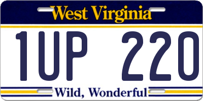 WV license plate 1UP220
