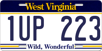 WV license plate 1UP223