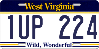 WV license plate 1UP224