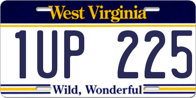 WV license plate 1UP225
