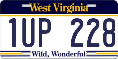 WV license plate 1UP228