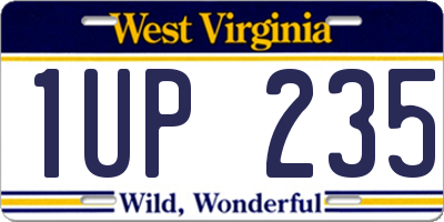 WV license plate 1UP235