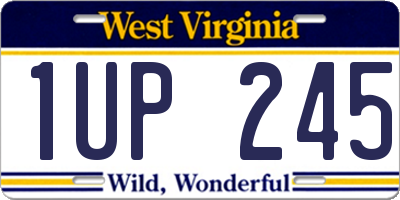 WV license plate 1UP245
