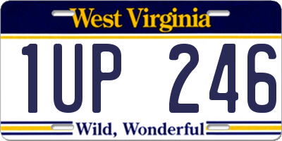 WV license plate 1UP246
