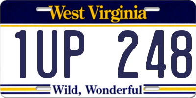WV license plate 1UP248