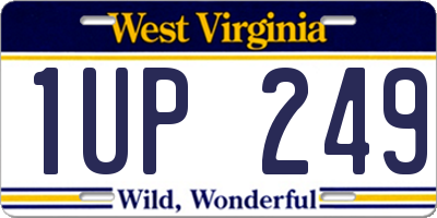 WV license plate 1UP249