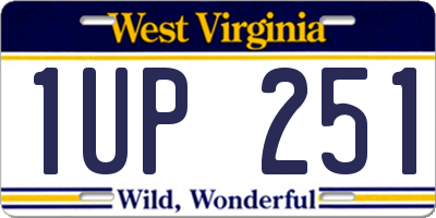 WV license plate 1UP251