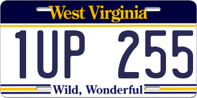WV license plate 1UP255
