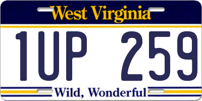 WV license plate 1UP259