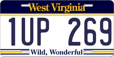 WV license plate 1UP269
