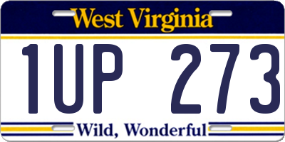 WV license plate 1UP273