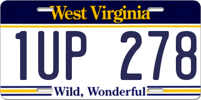 WV license plate 1UP278