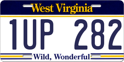 WV license plate 1UP282