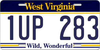 WV license plate 1UP283