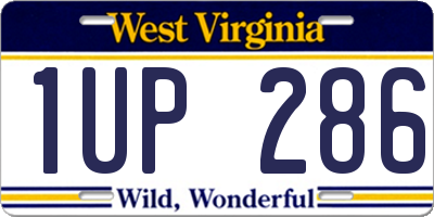 WV license plate 1UP286