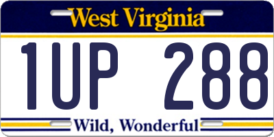 WV license plate 1UP288