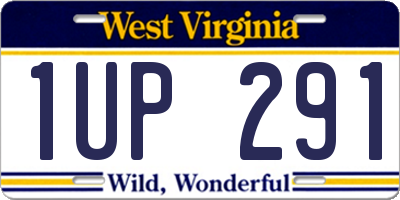 WV license plate 1UP291