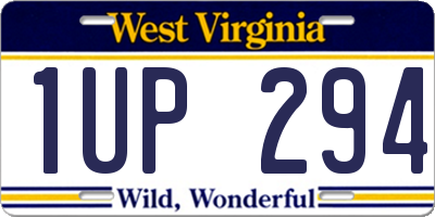 WV license plate 1UP294
