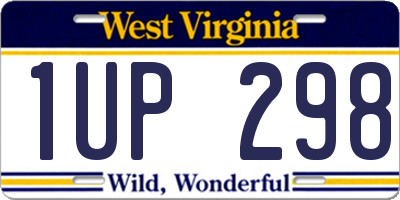 WV license plate 1UP298